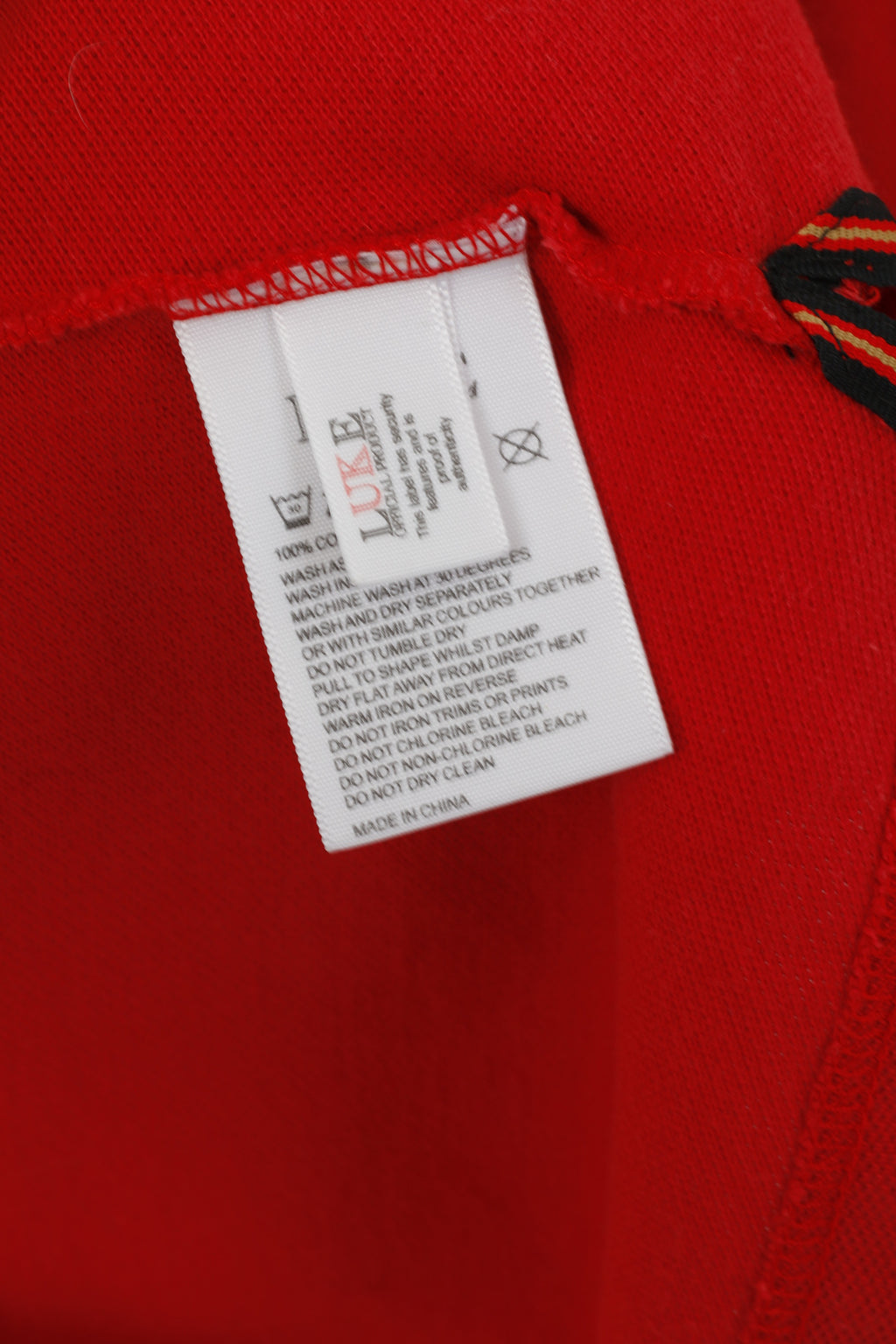 Polo Luke 1977 da uomo L (M) Top slim fit in cotone rosso con colletto a quadretti