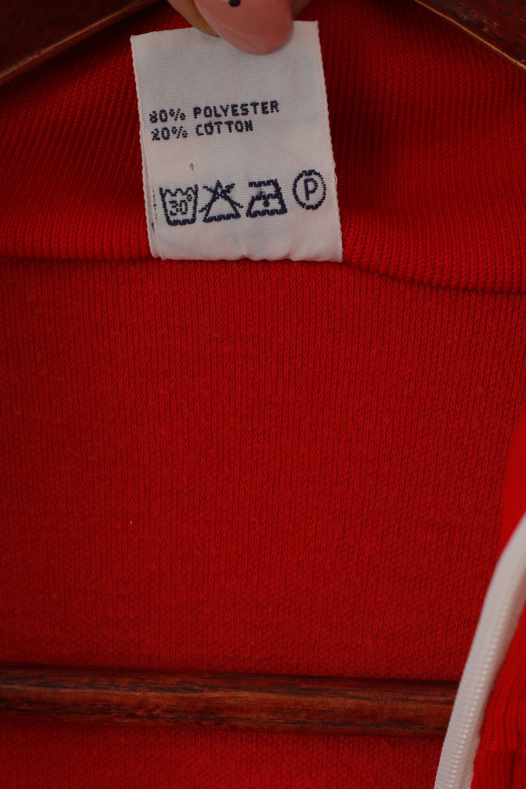 Rodeo Women 36 S Sweatshirt Red Retro Stratch Full Zipper Tracksuit Top