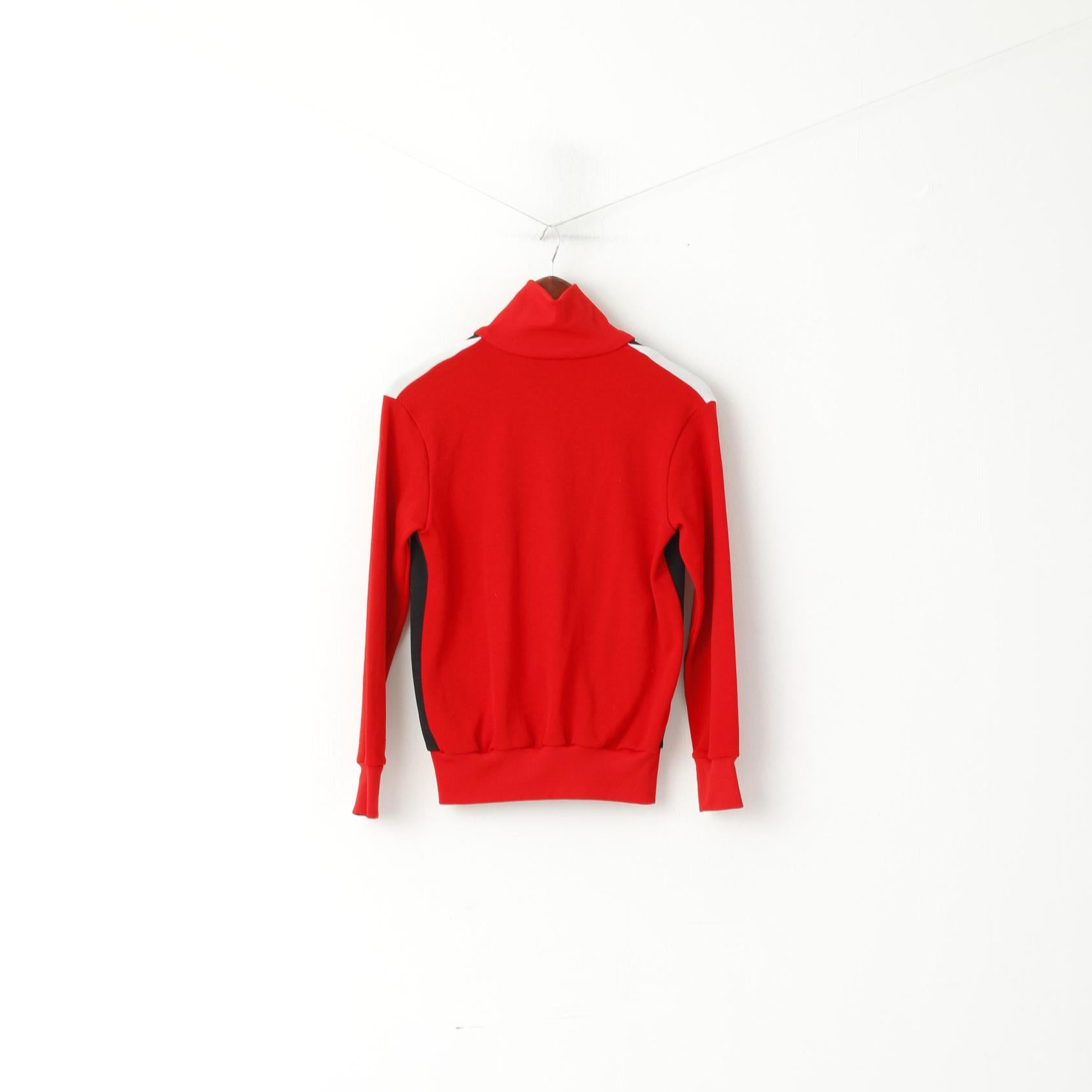 Rodeo Women 36 S Sweatshirt Red Retro Stratch Full Zipper Tracksuit Top