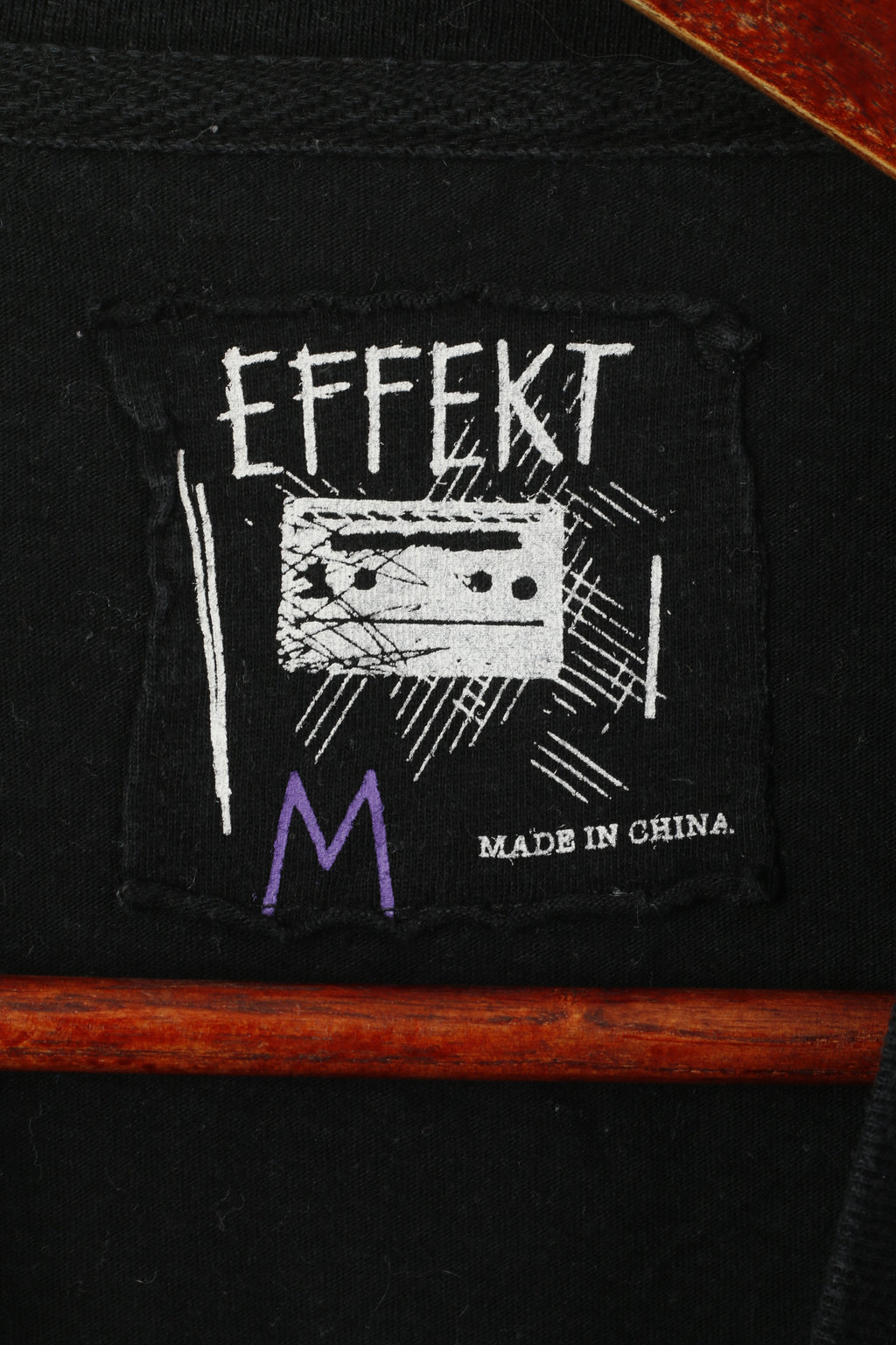 Effekt Women M T-Shirt Black Cotton Neon Graphic Fluoro Night Top