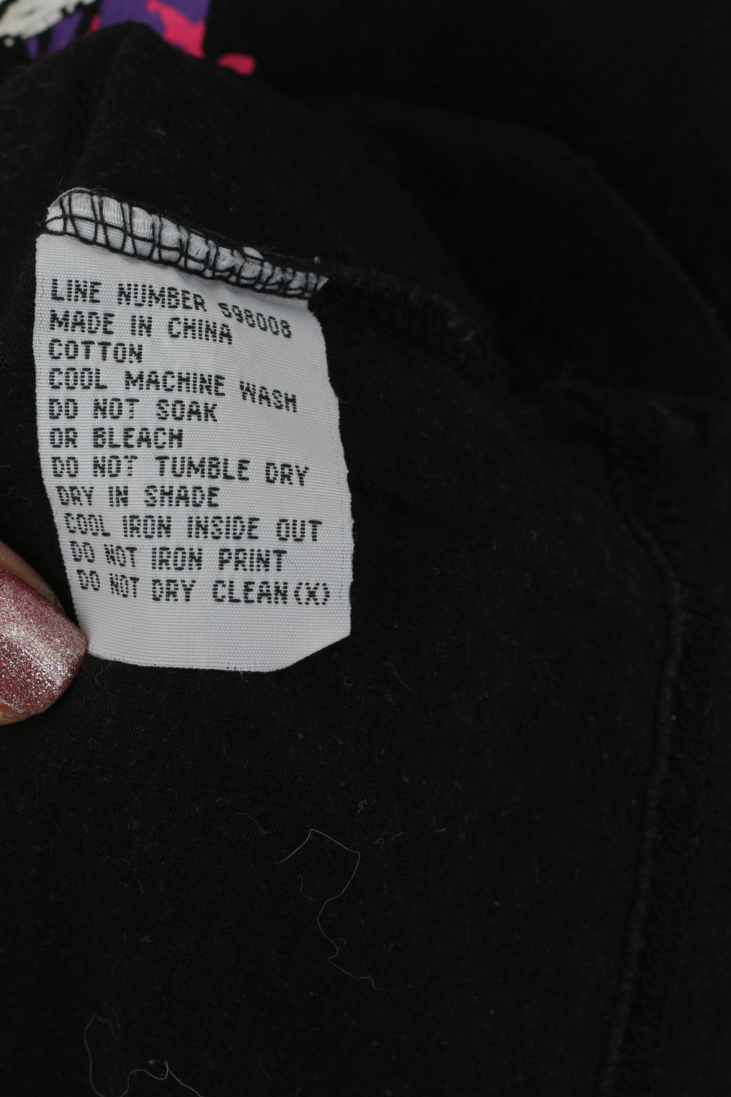 Effekt Women M T-Shirt Black Cotton Neon Graphic Fluoro Night Top