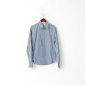 Hollister California Men S Casual Shirt Blue Striped Cotton Long Sleeve Top