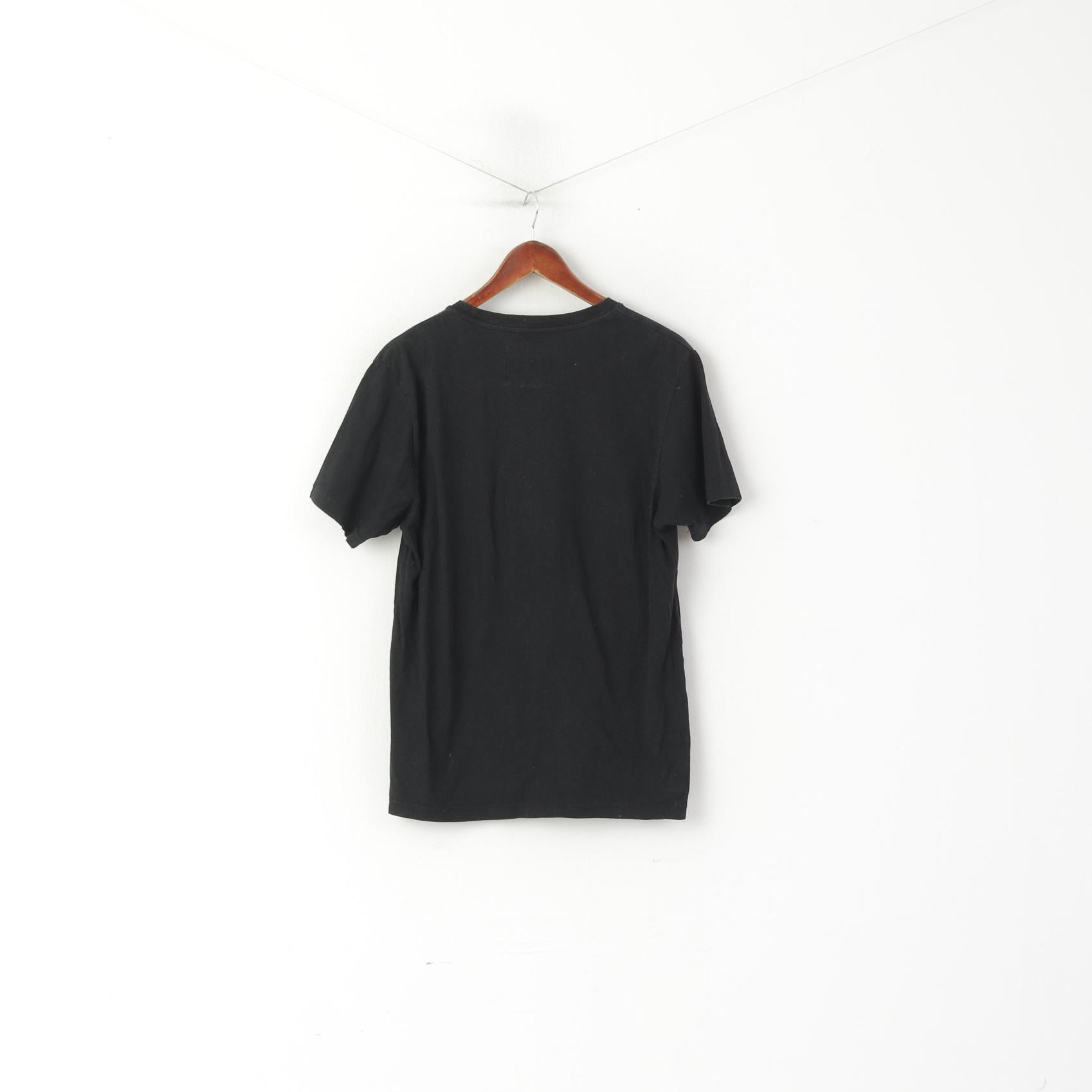 Effekt Women M T-Shirt Black Cotton Neon Graphic Fluoro Night Top