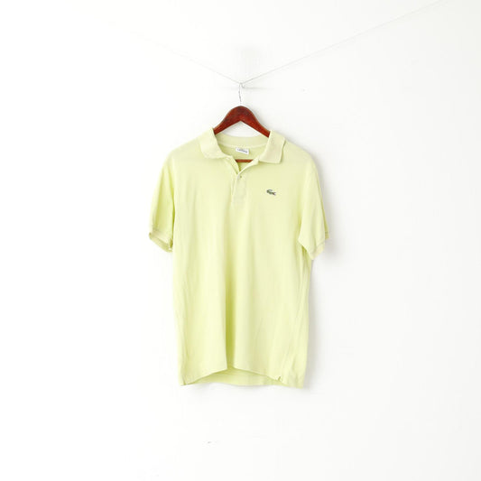 Lacoste Men 4 M Polo Shirt Lime Cotton Plain Short Sleeve Casual Top