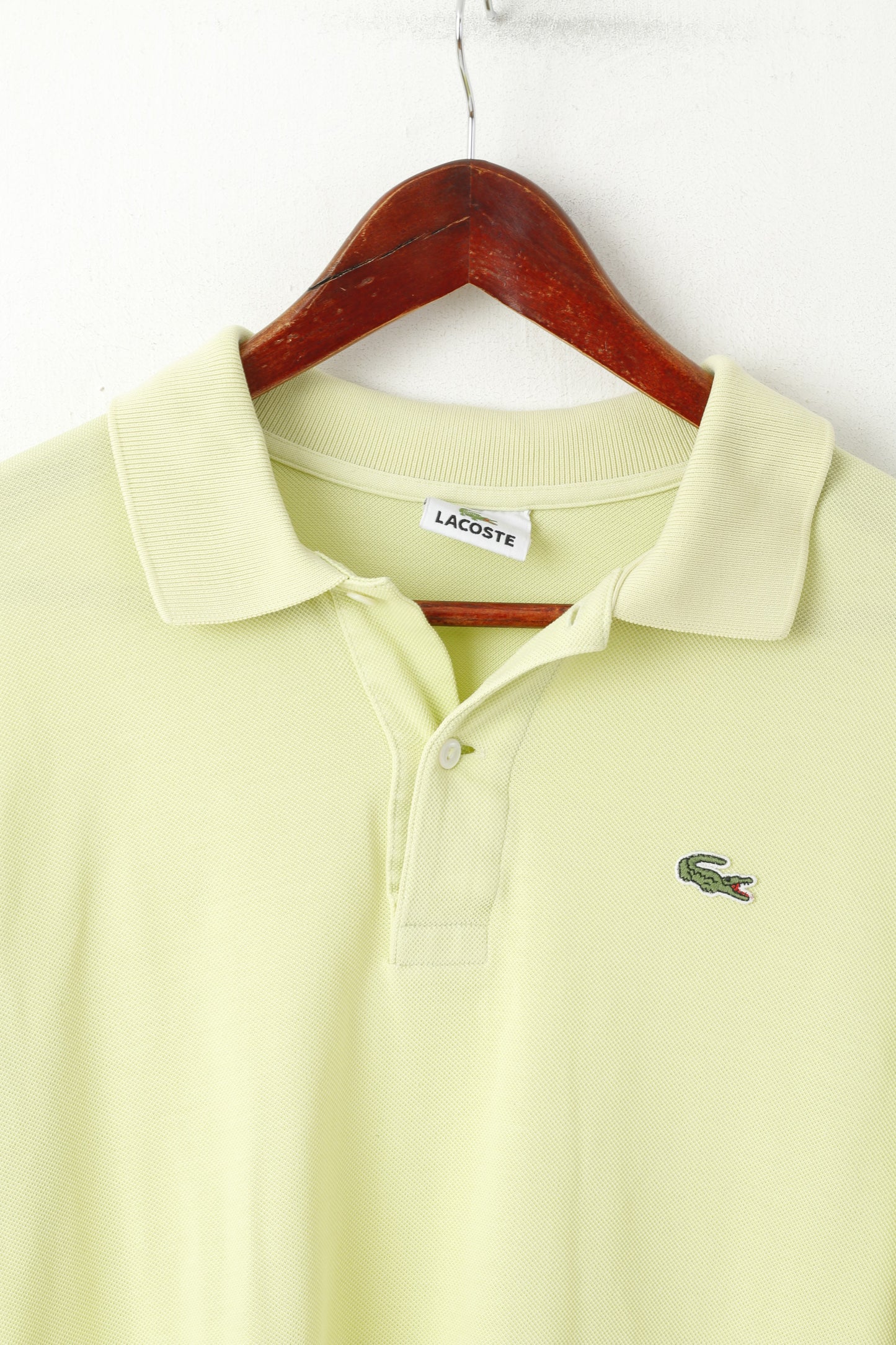 Lacoste Men 4 M Polo Shirt Lime Cotton Plain Short Sleeve Casual Top