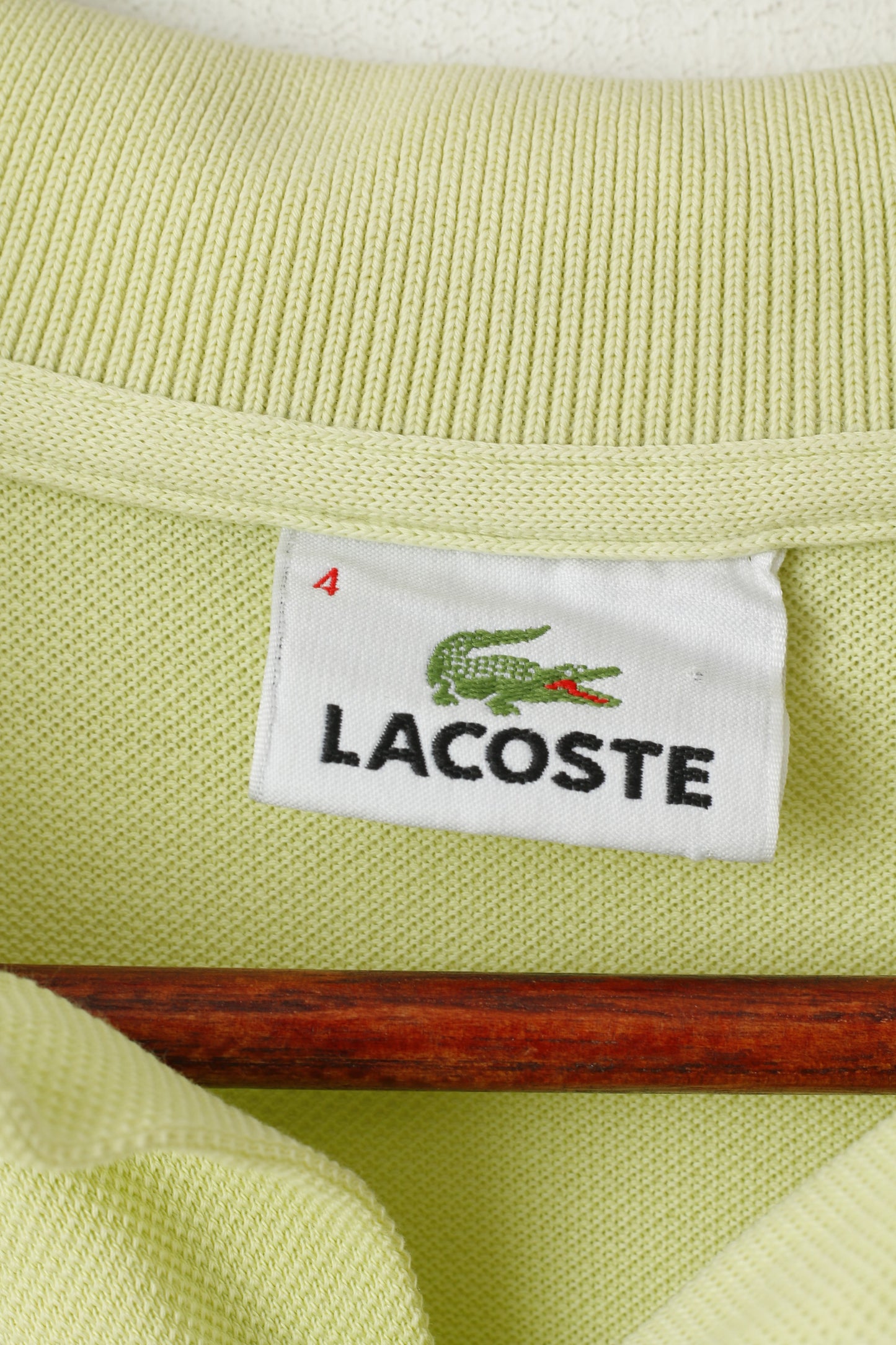 Lacoste Men 4 M Polo Shirt Lime Cotton Plain Short Sleeve Casual Top