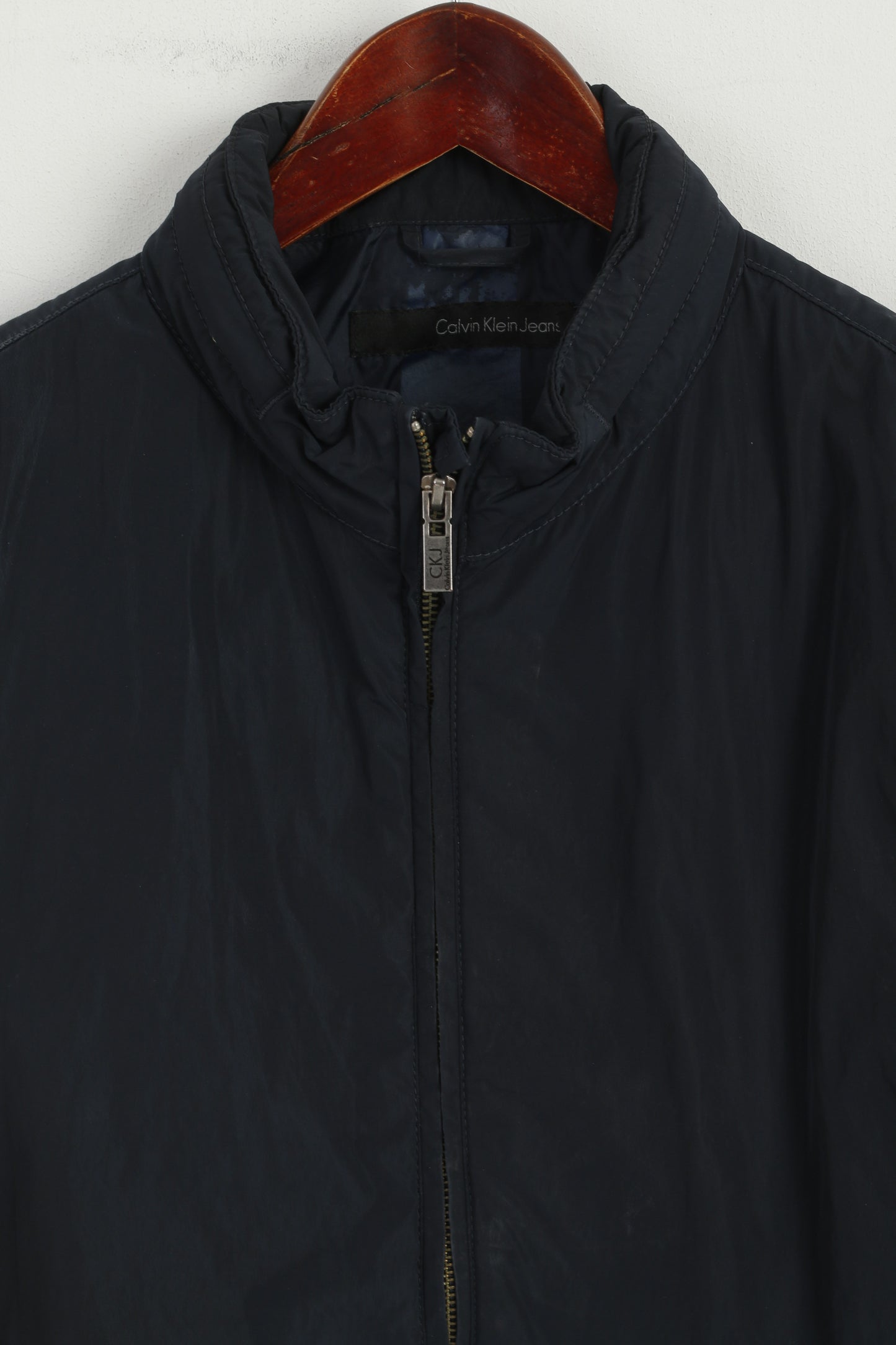 Calvin Klein Jeans Men L (M) Bodywarmer Navy Nylon Waterproof Zip Up Vest