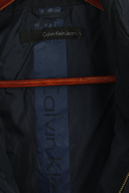 Calvin Klein Jeans Men L (M) Bodywarmer Navy Nylon Waterproof Zip Up Vest