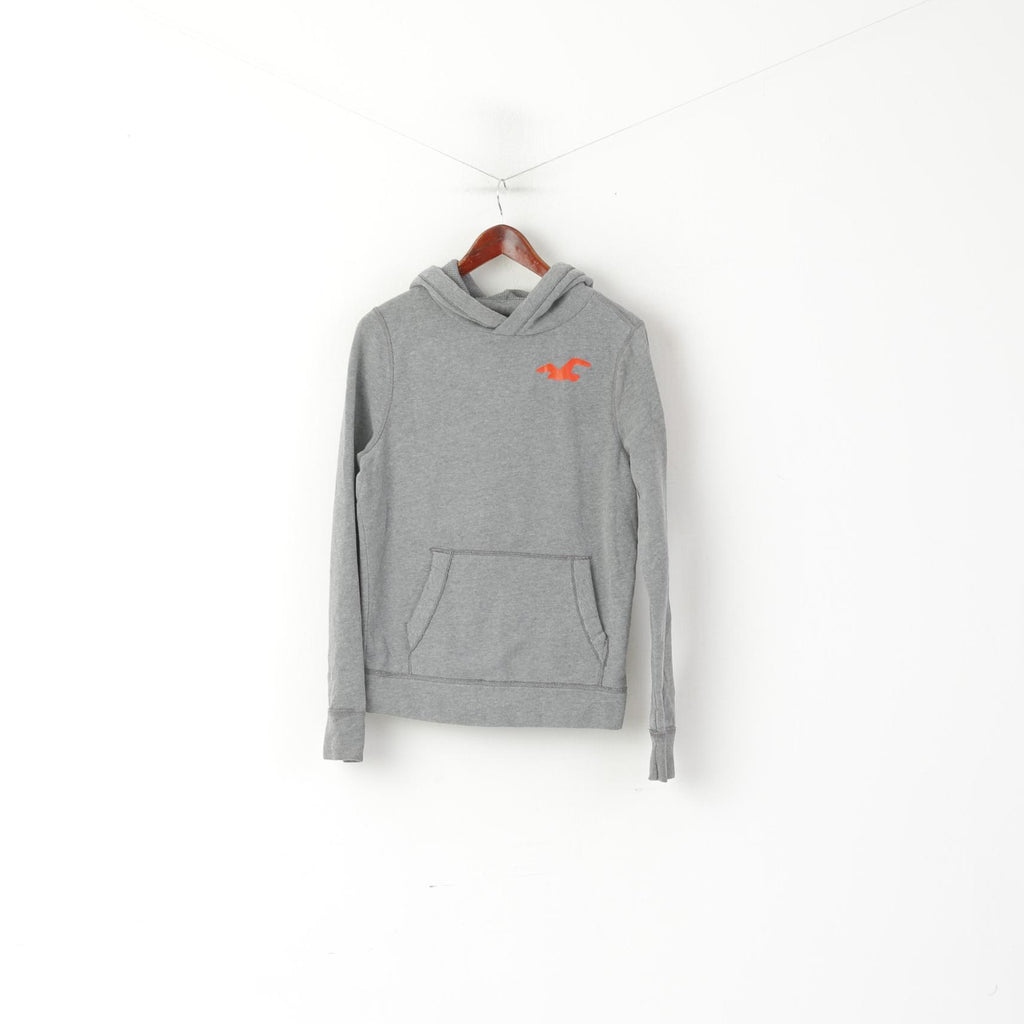 Felpa Hollister da donna M Felpa in cotone grigio con cappuccio con logo Soft Top con tasca a marsupio