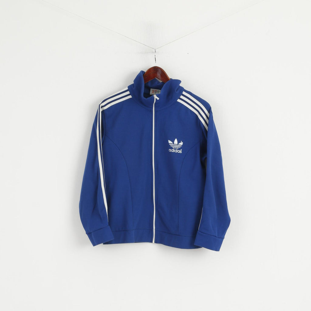 Adidas Femmes 5 M/L Sweatshirt vintage années 80 Marine Coton Fabriqué en Yougoslavie Top