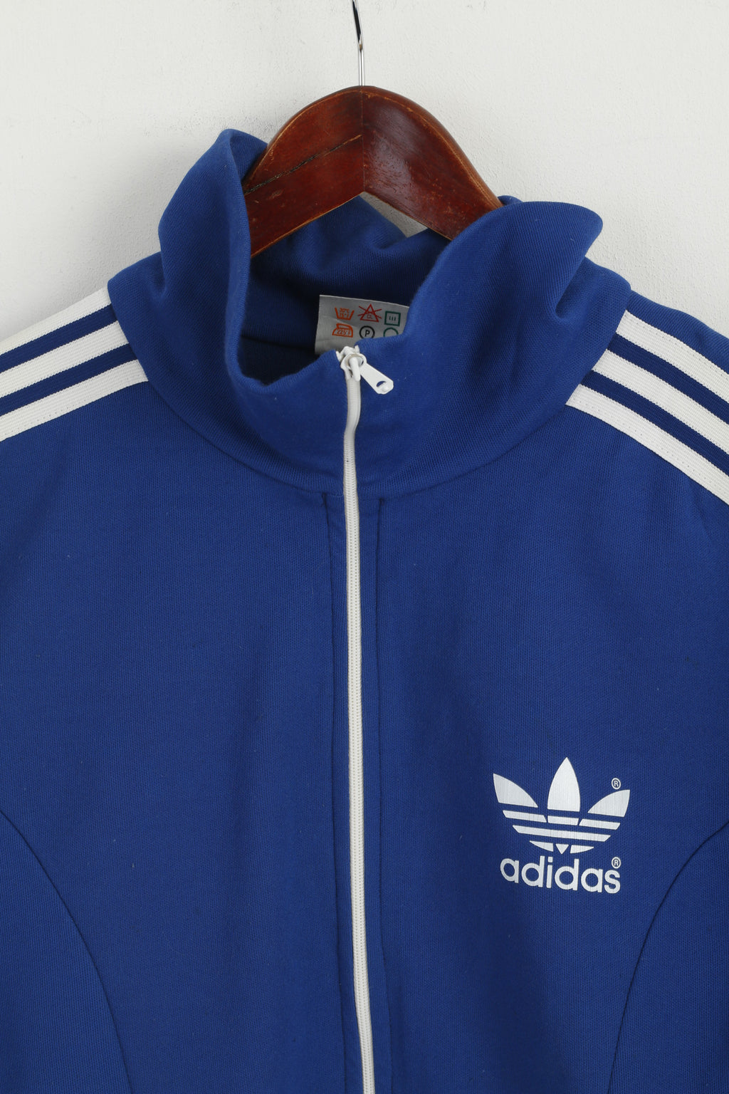 Adidas Femmes 5 M/L Sweatshirt vintage années 80 Marine Coton Fabriqué en Yougoslavie Top