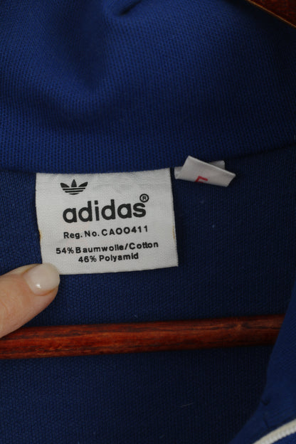 Adidas Women 5 M/L Sweatshirt Vintage 80s Navy Cotton Made in Yugoslavia Top