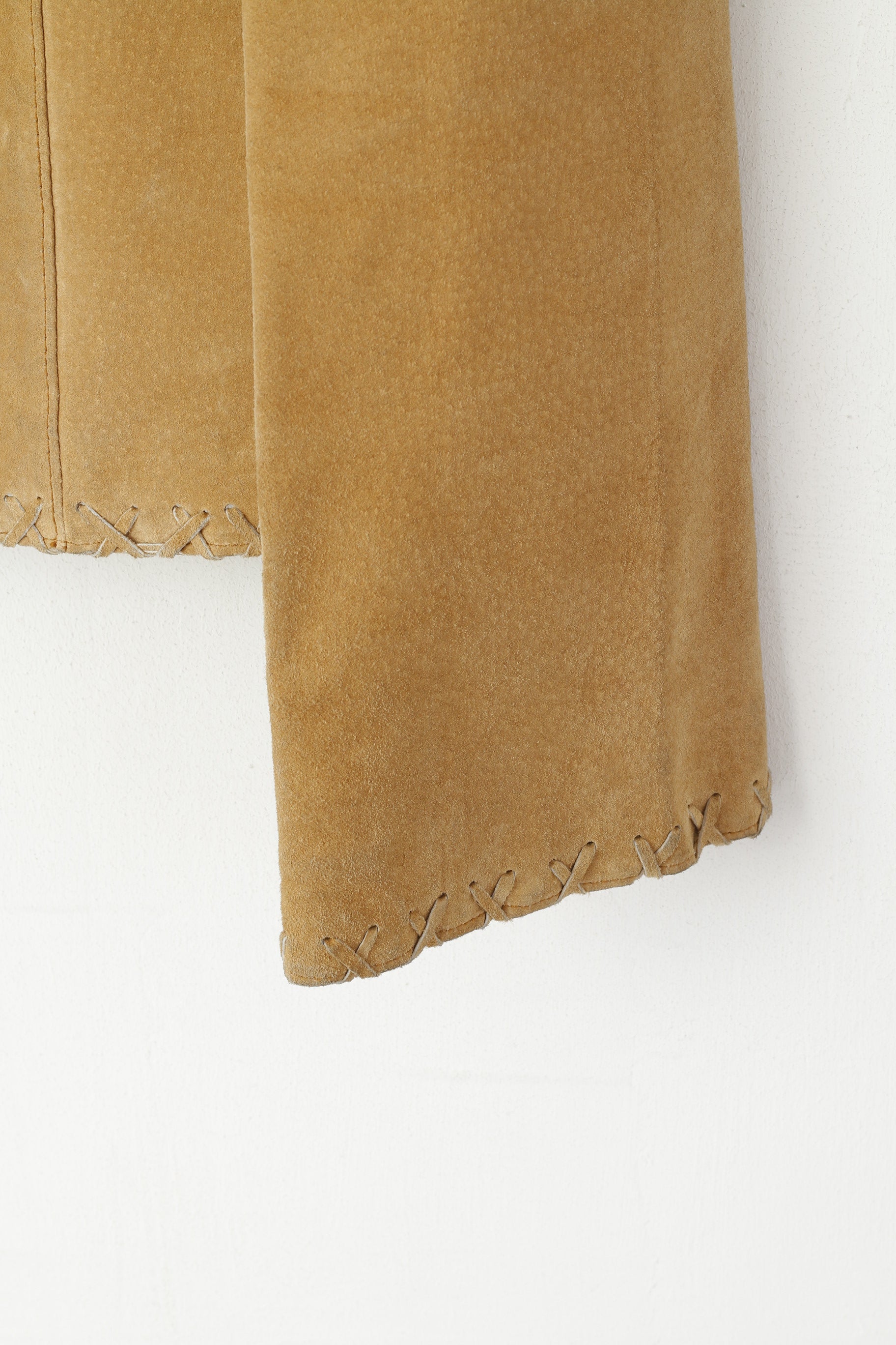 B Giacca da donna giovane M. Top blazer con lacci in pelle beige