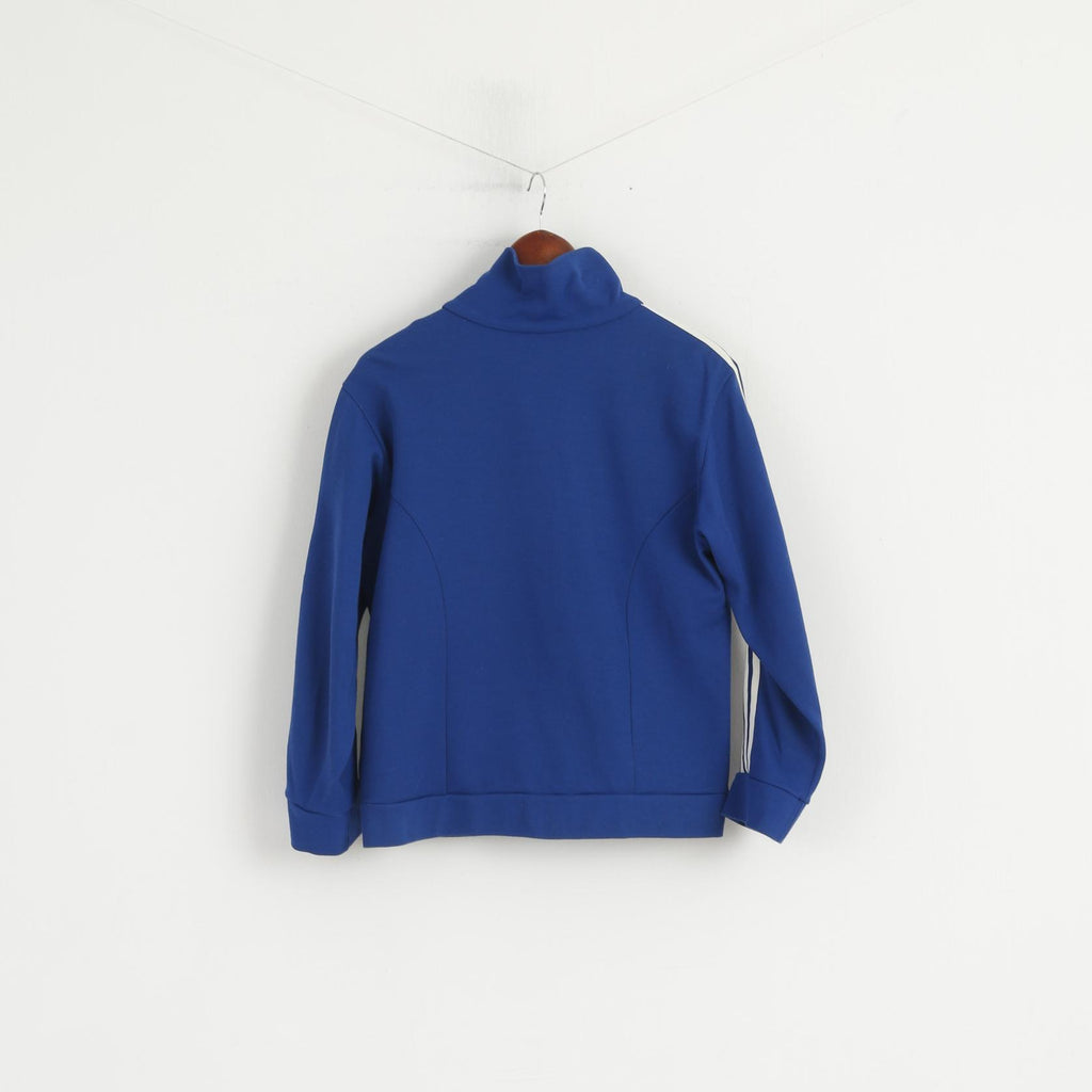 Adidas Femmes 5 M/L Sweatshirt vintage années 80 Marine Coton Fabriqué en Yougoslavie Top