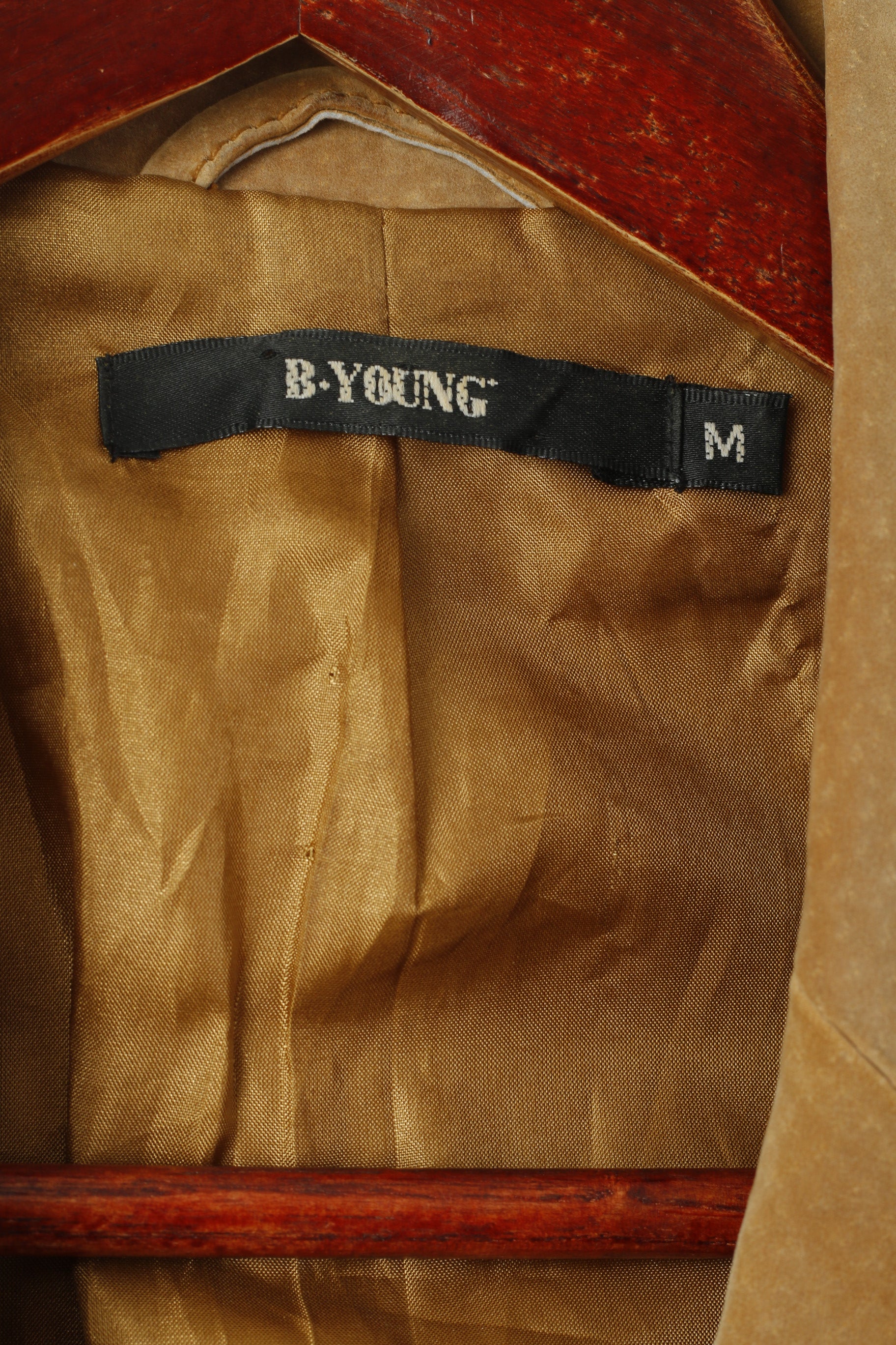 B Giacca da donna giovane M. Top blazer con lacci in pelle beige