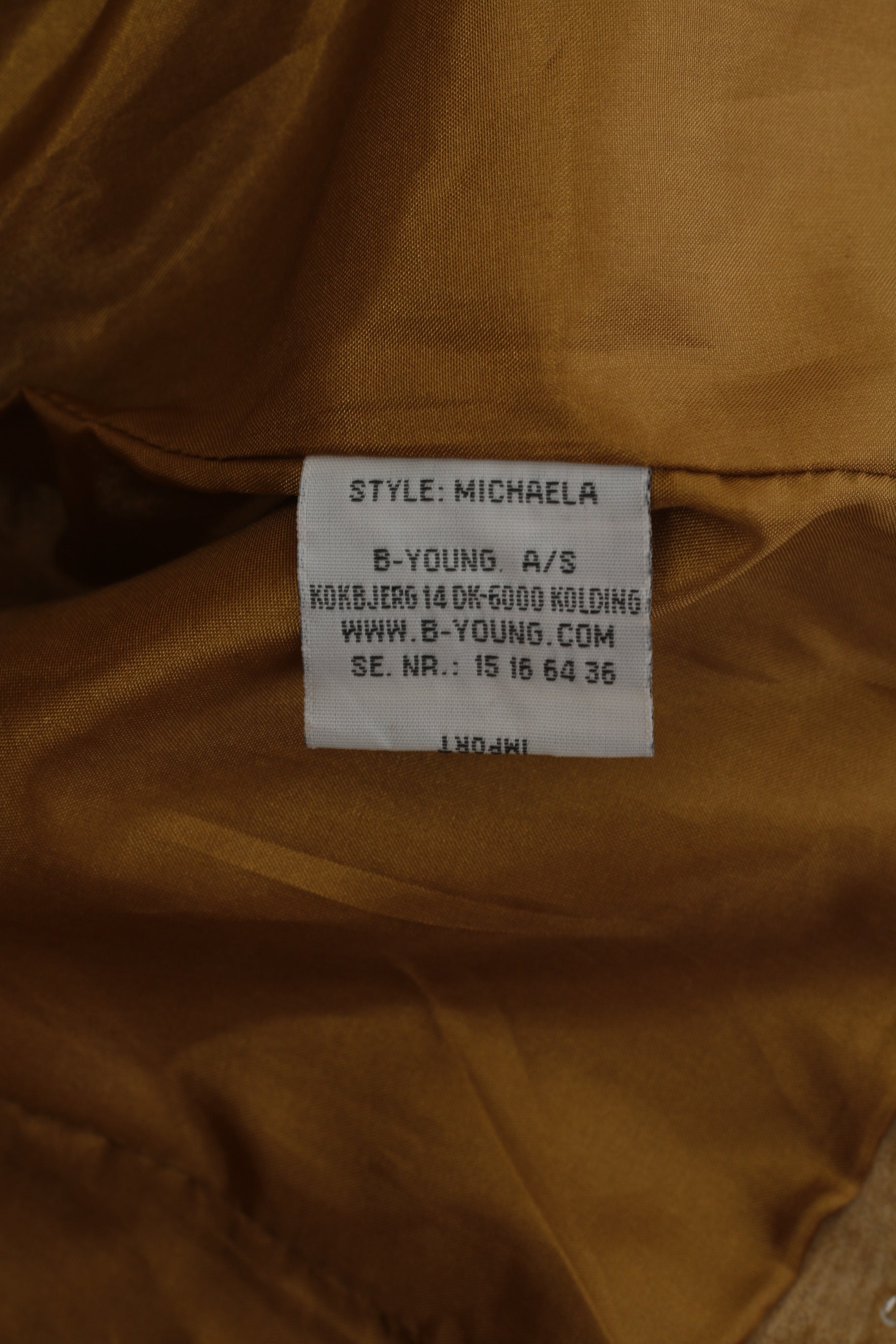 B Giacca da donna giovane M. Top blazer con lacci in pelle beige