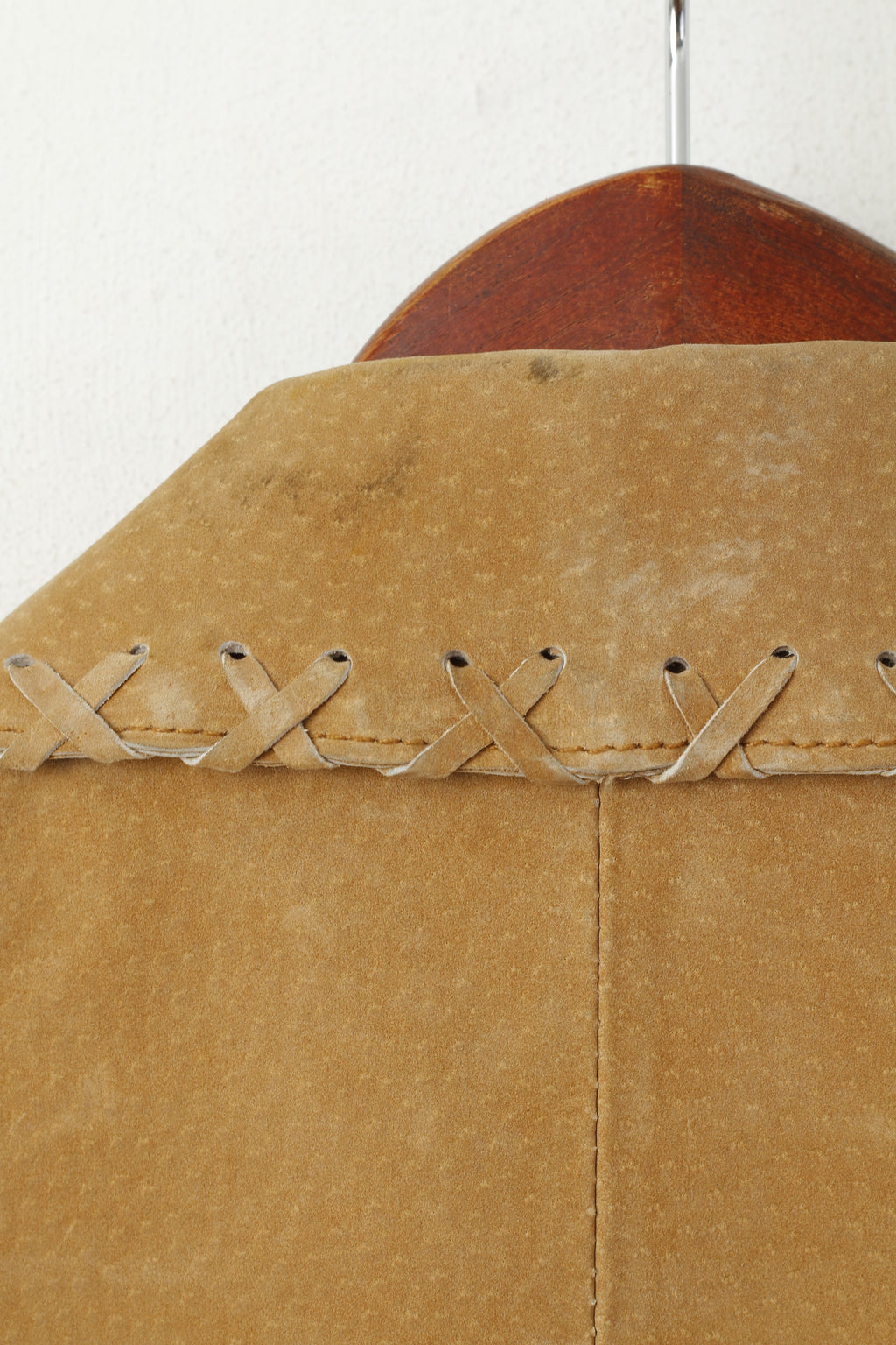 B Giacca da donna giovane M. Top blazer con lacci in pelle beige