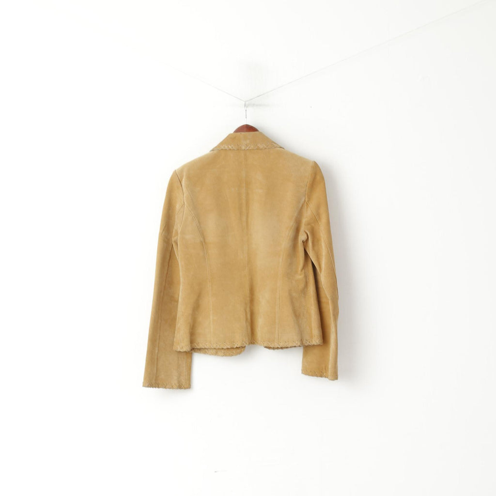 B Giacca da donna giovane M. Top blazer con lacci in pelle beige