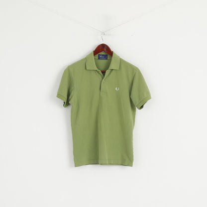 Fred Perry Men XS Polo Shirt Green Cotton Pique Short Sleeve Plain Top