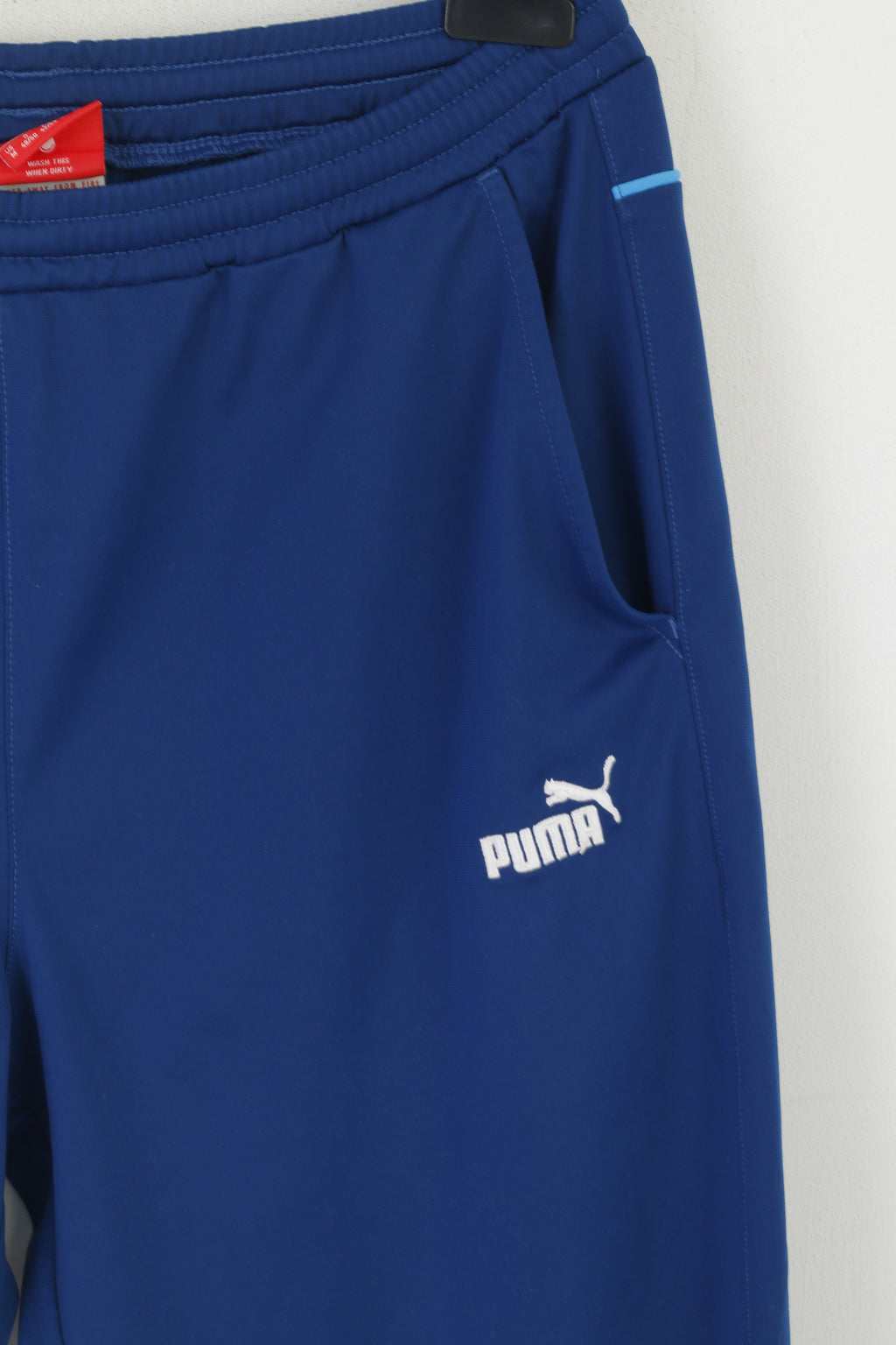 Pantaloni sportivi Puma da uomo M Navy Shiny Retro Activewear Pantaloni vintage da allenamento