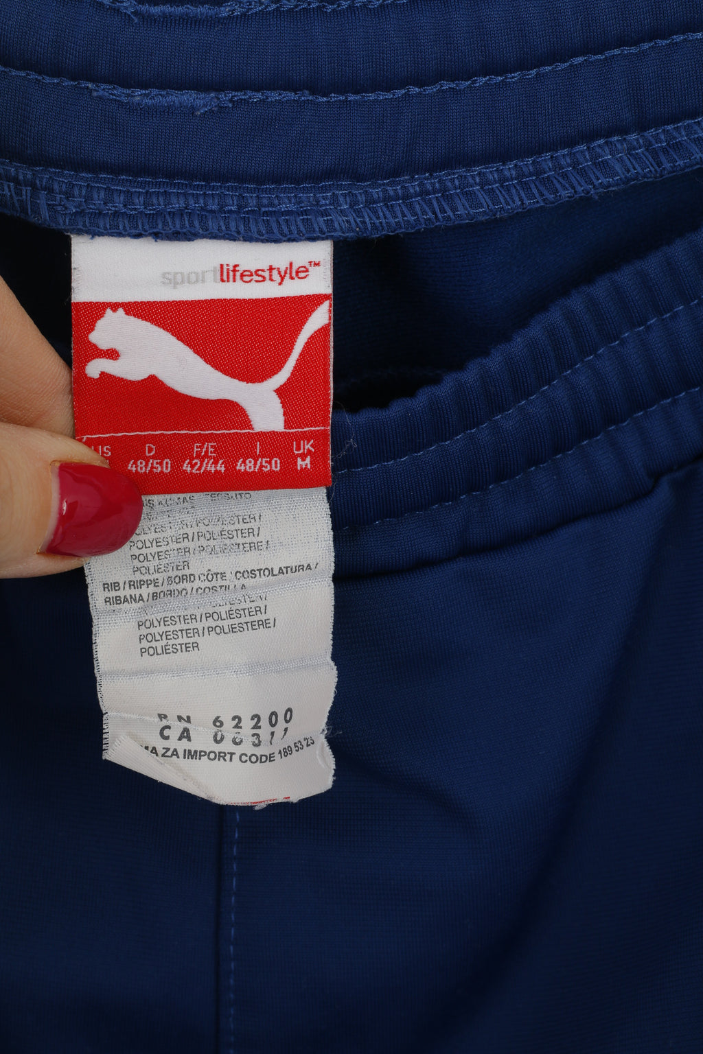 Pantaloni sportivi Puma da uomo M Navy Shiny Retro Activewear Pantaloni vintage da allenamento