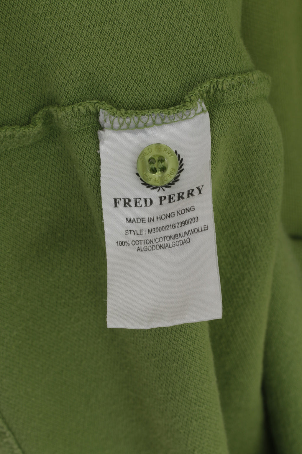 Fred Perry Men XS Polo Shirt Green Cotton Pique Short Sleeve Plain Top