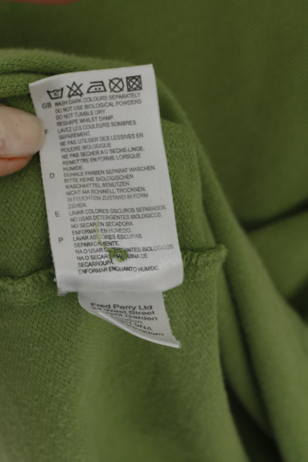 Fred Perry Men XS Polo Shirt Green Cotton Pique Short Sleeve Plain Top