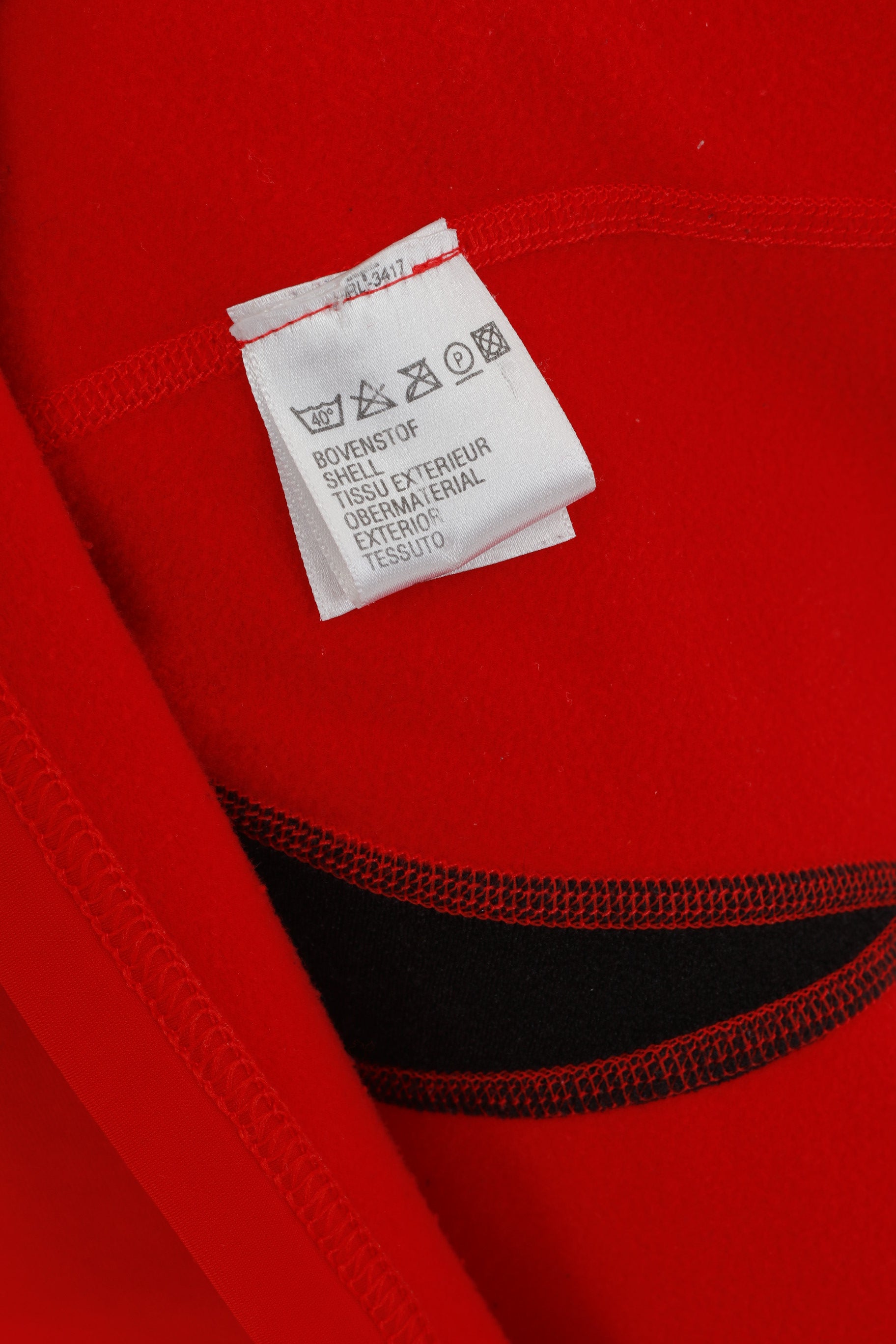 Asics Men L Long Sleeved Shirt Red Activewear Run Duo Tech Zip Neck Nylon Top