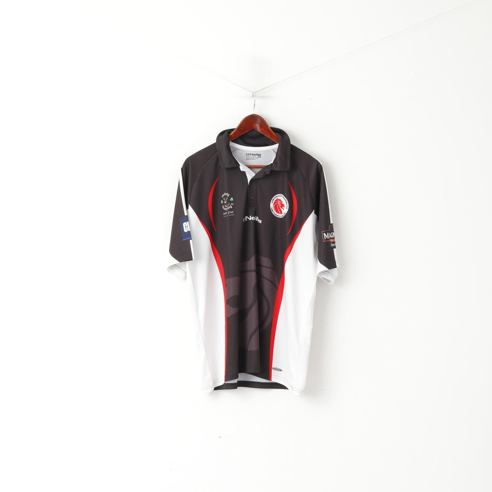 O' Neills Men 2XL Polo Shirt Black Gaelic Leoin Gaelacha Singapóra CLG Jersey Top