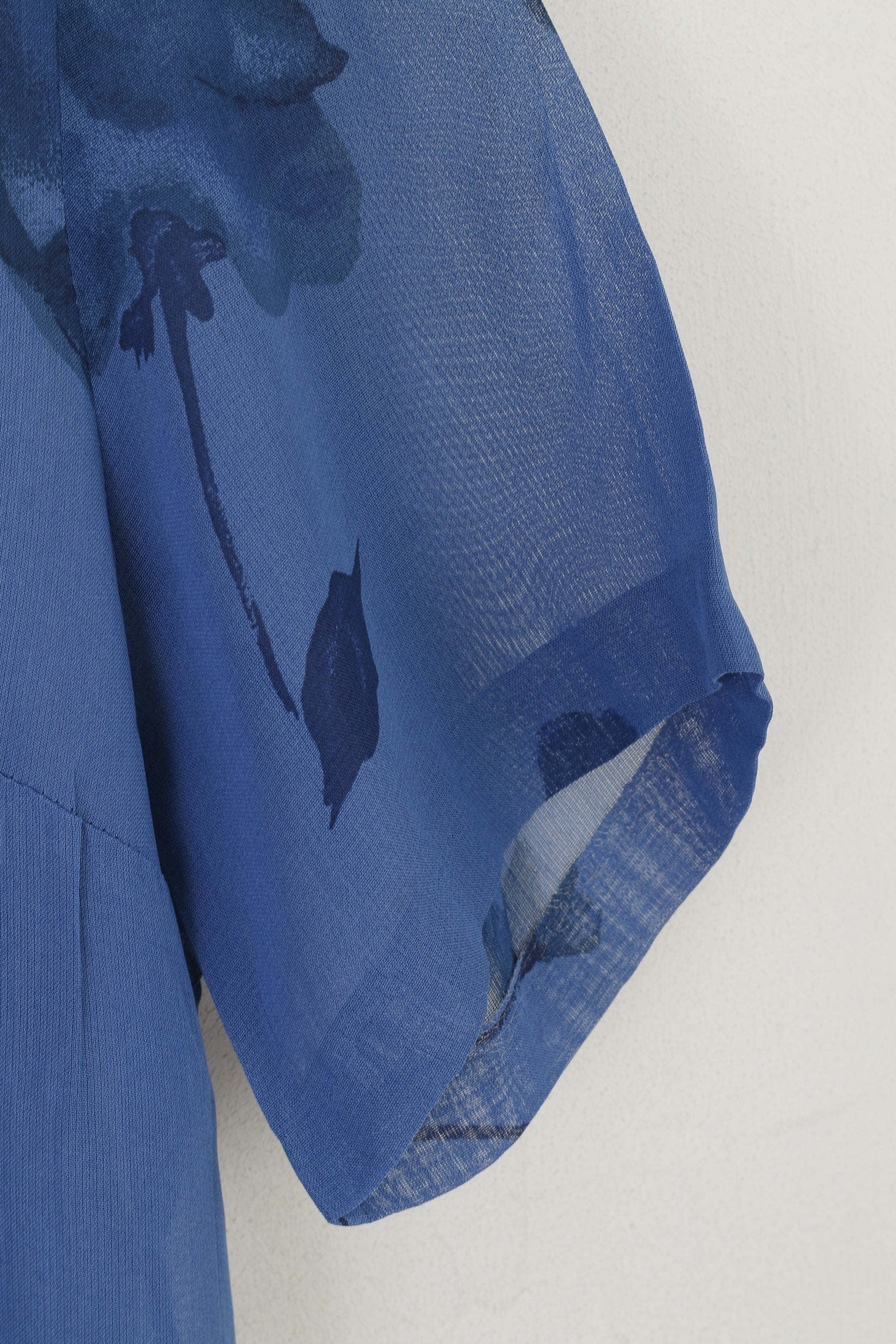 Therese Baumaire Women 2 S Dress Blue Transparent Vintage Buttoned