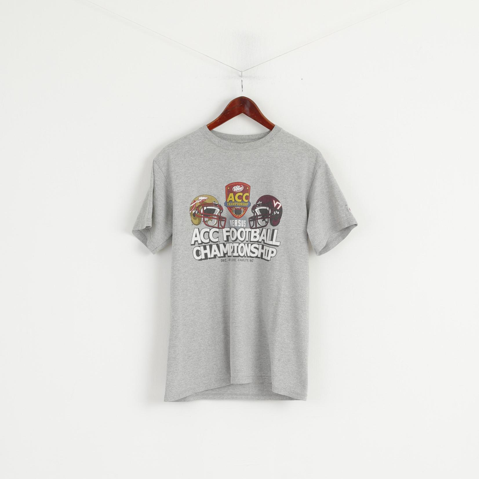 T-shirt da uomo Champion M in cotone grigio con grafica del campionato di calcio