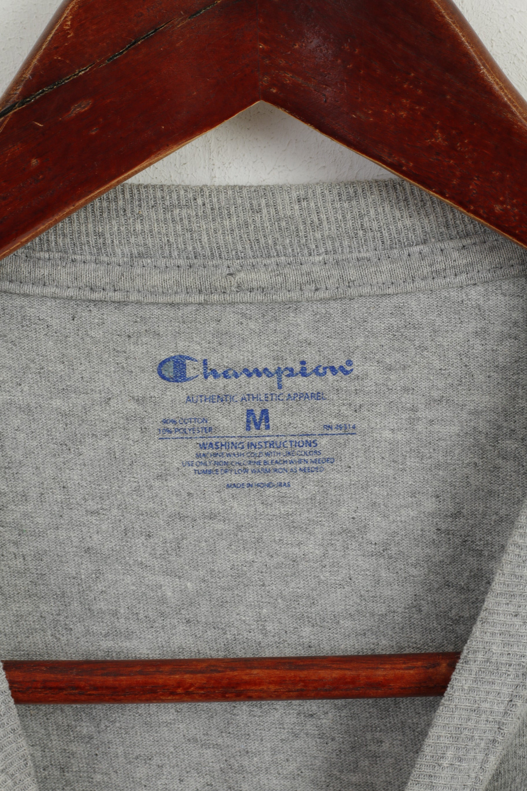 T-shirt da uomo Champion M in cotone grigio con grafica del campionato di calcio