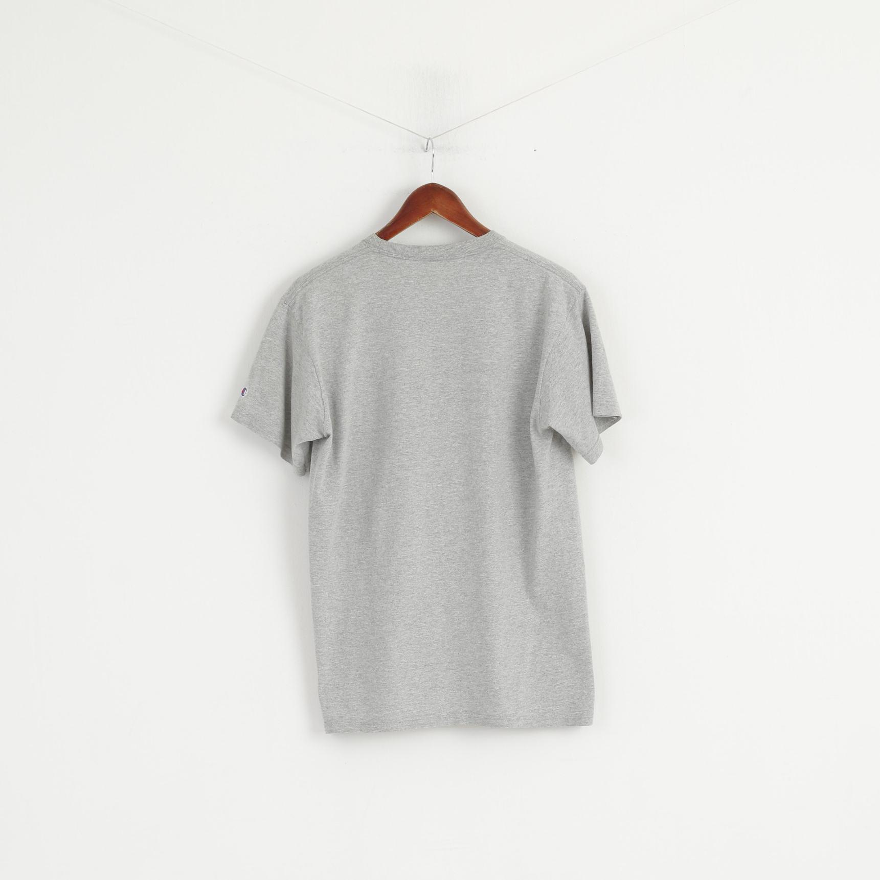 T-shirt da uomo Champion M in cotone grigio con grafica del campionato di calcio