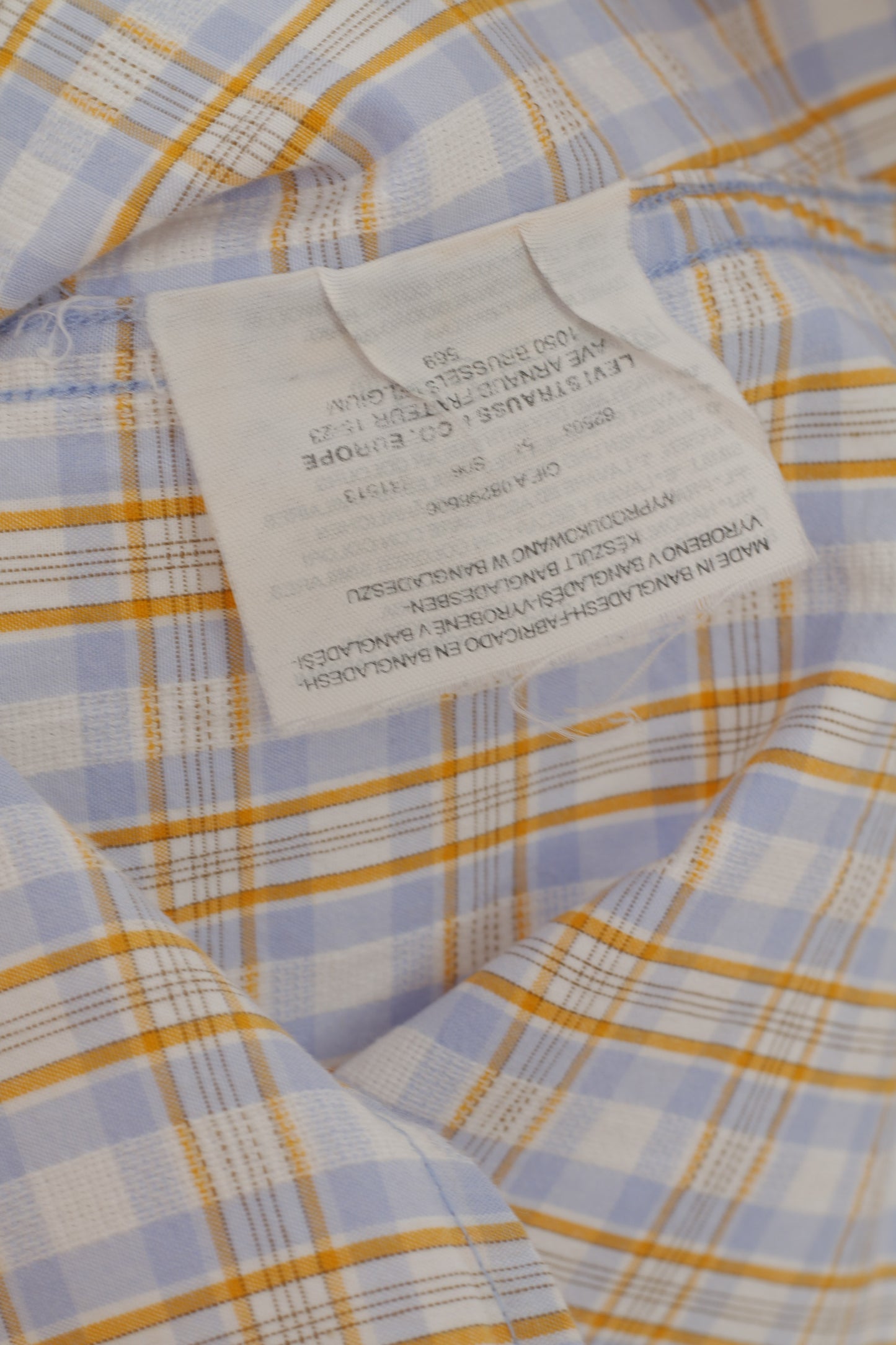Levi's Camicia casual da uomo M Top a maniche corte slim fit in cotone a quadri blu