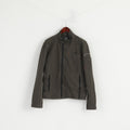 G-Star Raw Femmes XL Veste Vert Coton Studs Jkt Militaire Zip Up Multi Poches Top