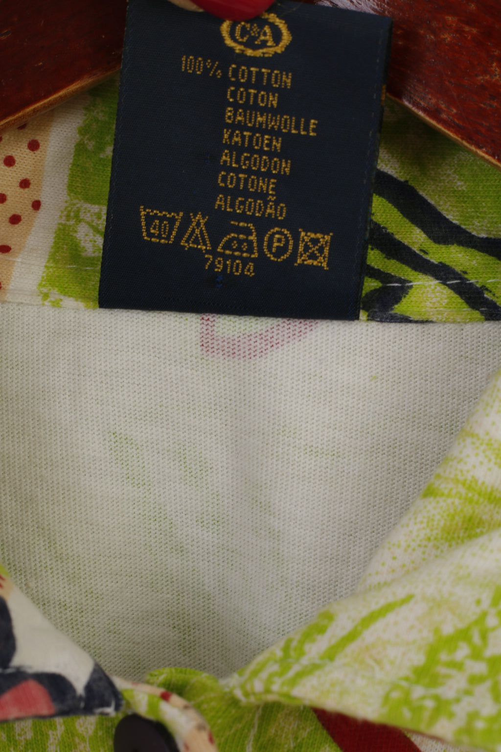 C&amp;A Men L Chemise décontractée Vert Coton Hawaii 6 Sense Manches Courtes Haut d'été