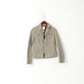 Diesel Femmes L (S) Veste Gris Coton Fermeture Éclair Complète Poches Détaillées Top