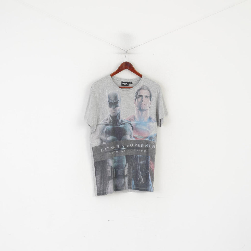 Cedar Wood State Men L Shirt Gray Cotton Batman vs Superman Dawn of Justice Top