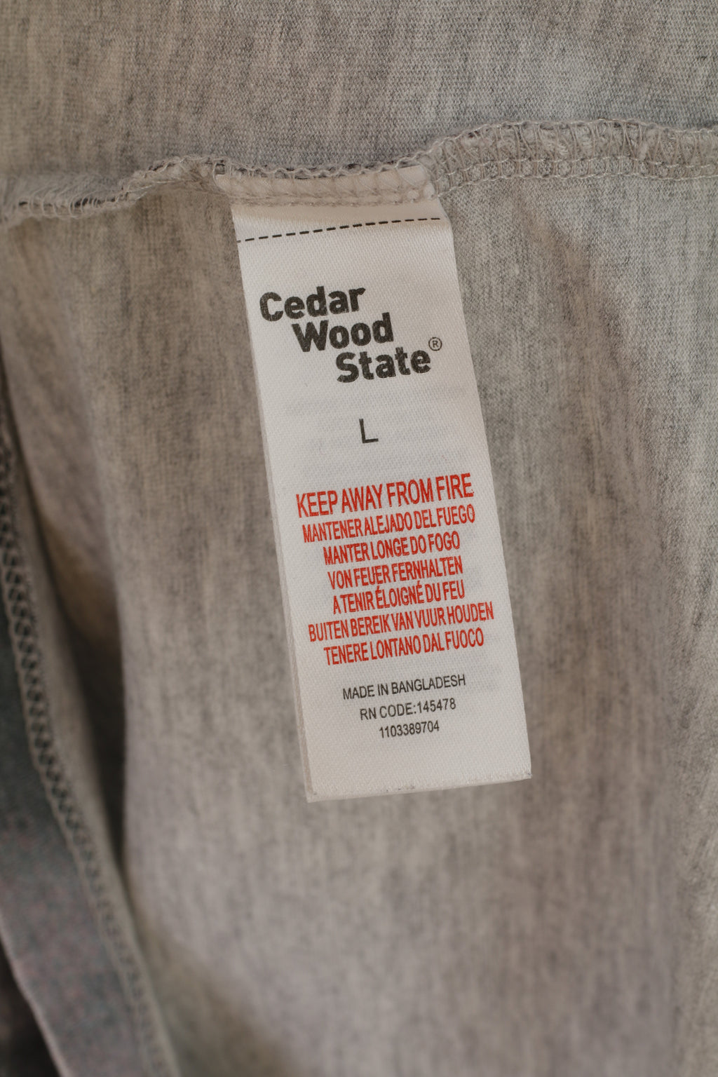 Cedar Wood State Men L Shirt Gray Cotton Batman vs Superman Dawn of Justice Top