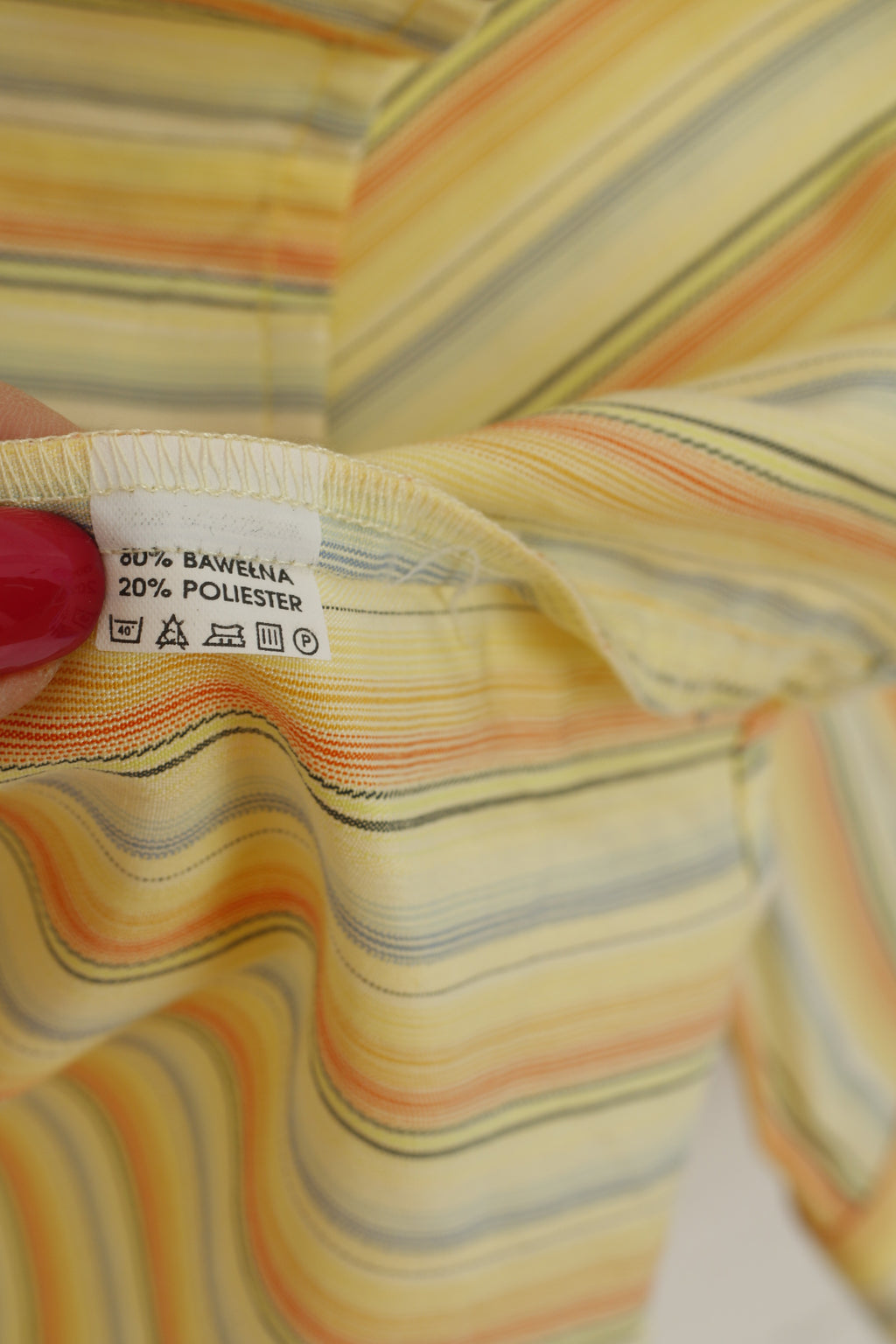 Marconi Collection Men 40 176/182 M Casual Shirt Striped Yellow Cotton Long Sleeve Top