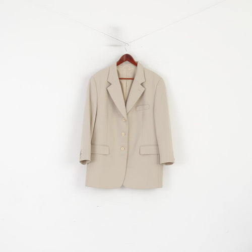 C&amp;A Femmes 20 46 Blazer Beige Brillant Vintage Veste Simple Boutonnage