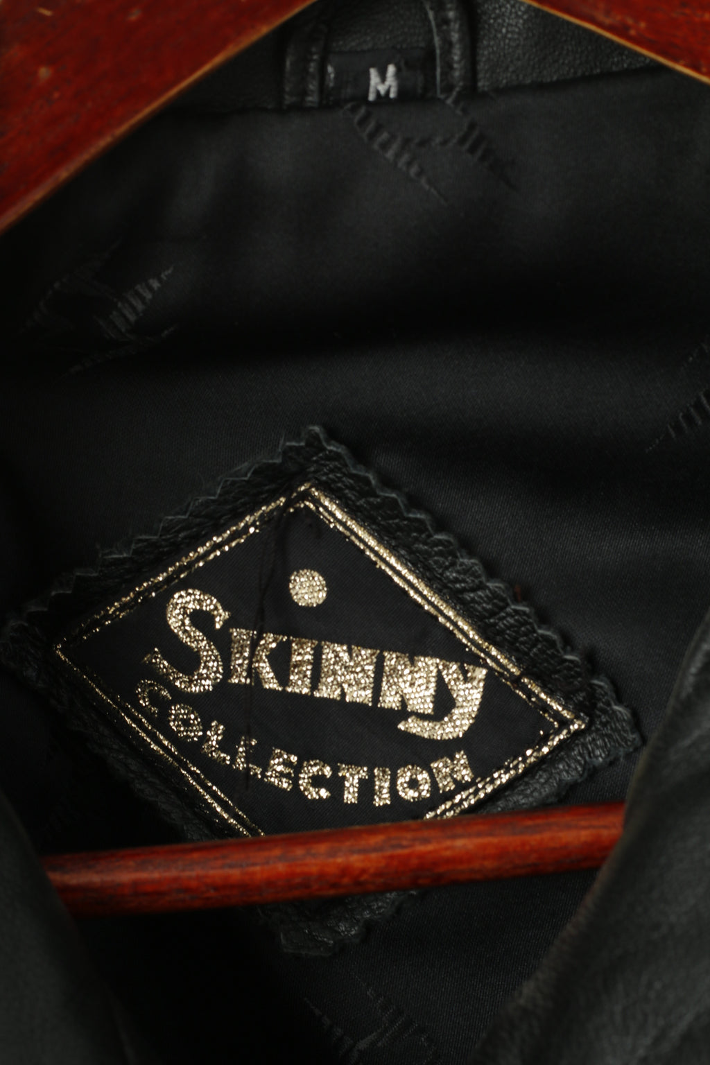 Collezione Skinny Giacca da donna M. Spalline vintage in morbida pelle nera Top retrò