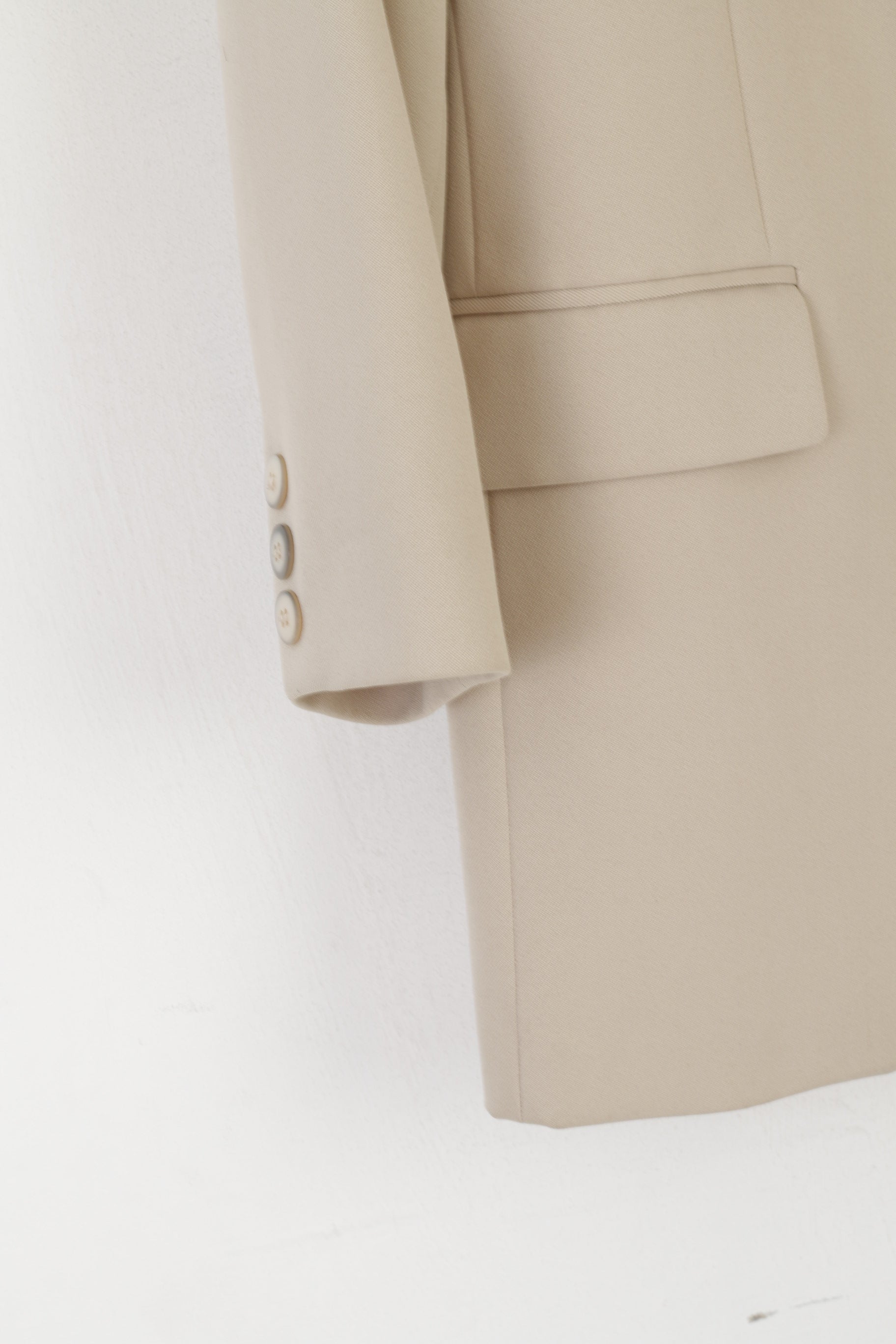 C&A Women 20 46 Blazer Beige Shiny Vintage Single Breasted Jacket