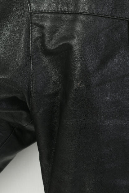Stephano Giacca XL da donna Bomber in pelle nera imbottito Western vintage anni '90