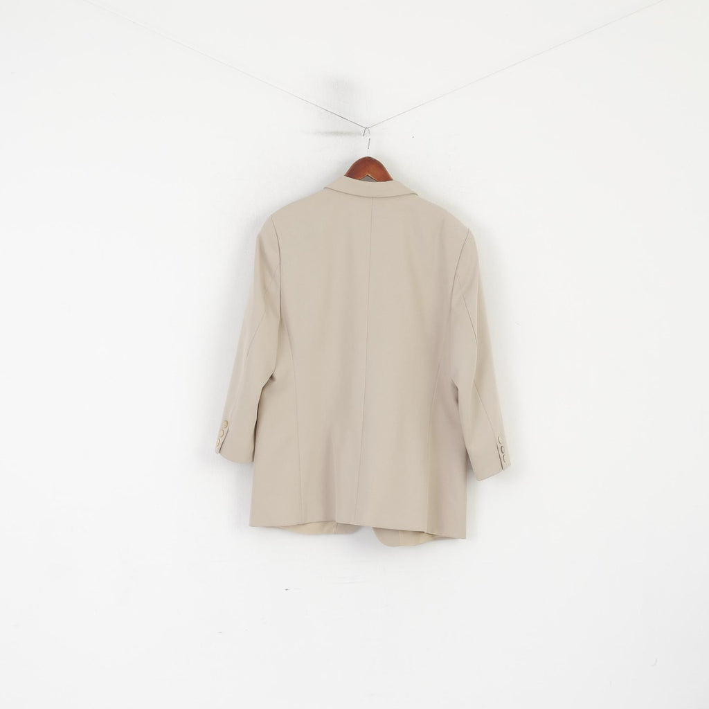 C&amp;A Giacca monopetto vintage da donna 20 46 Blazer beige lucido