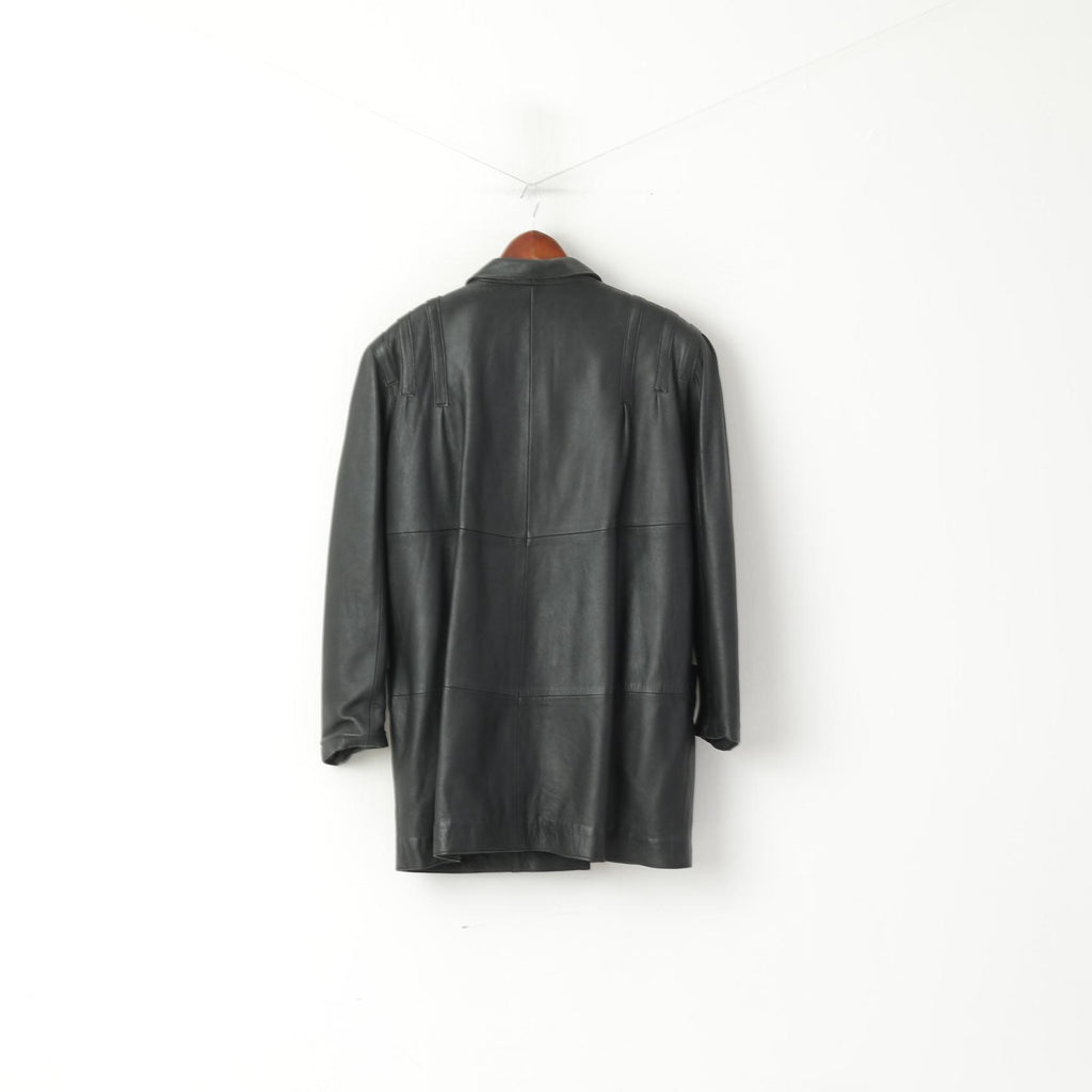 Collezione Skinny Giacca da donna M. Spalline vintage in morbida pelle nera Top retrò