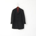 Greenwoods hommes 44 L manteau noir laine cachemire luxe simple boutonnage haut classique