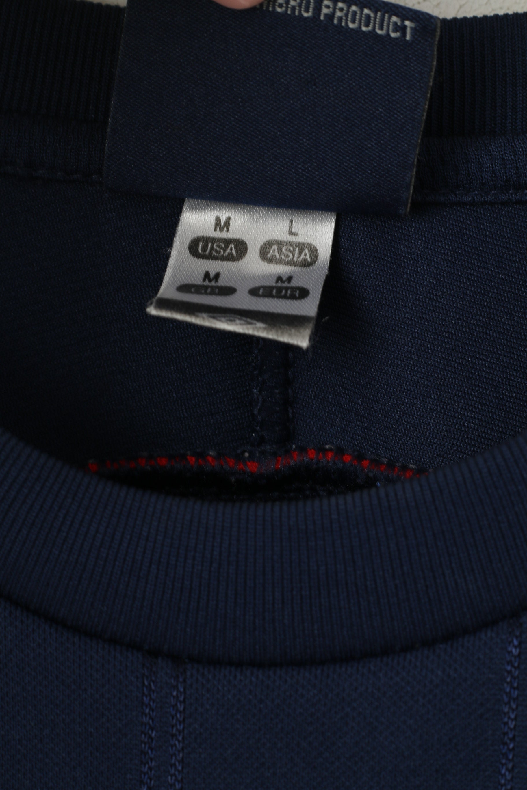 Umbro Uomo M Camicia Navy Activewear Logo Girocollo Sport Training Jersey Top