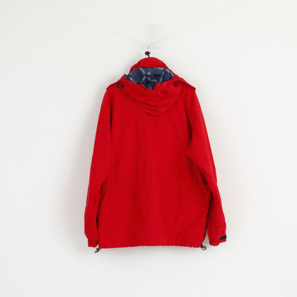 Brandsport Men L Jacket Red Vintage Gore-Tex Nylon Hooded Outdoor Parka