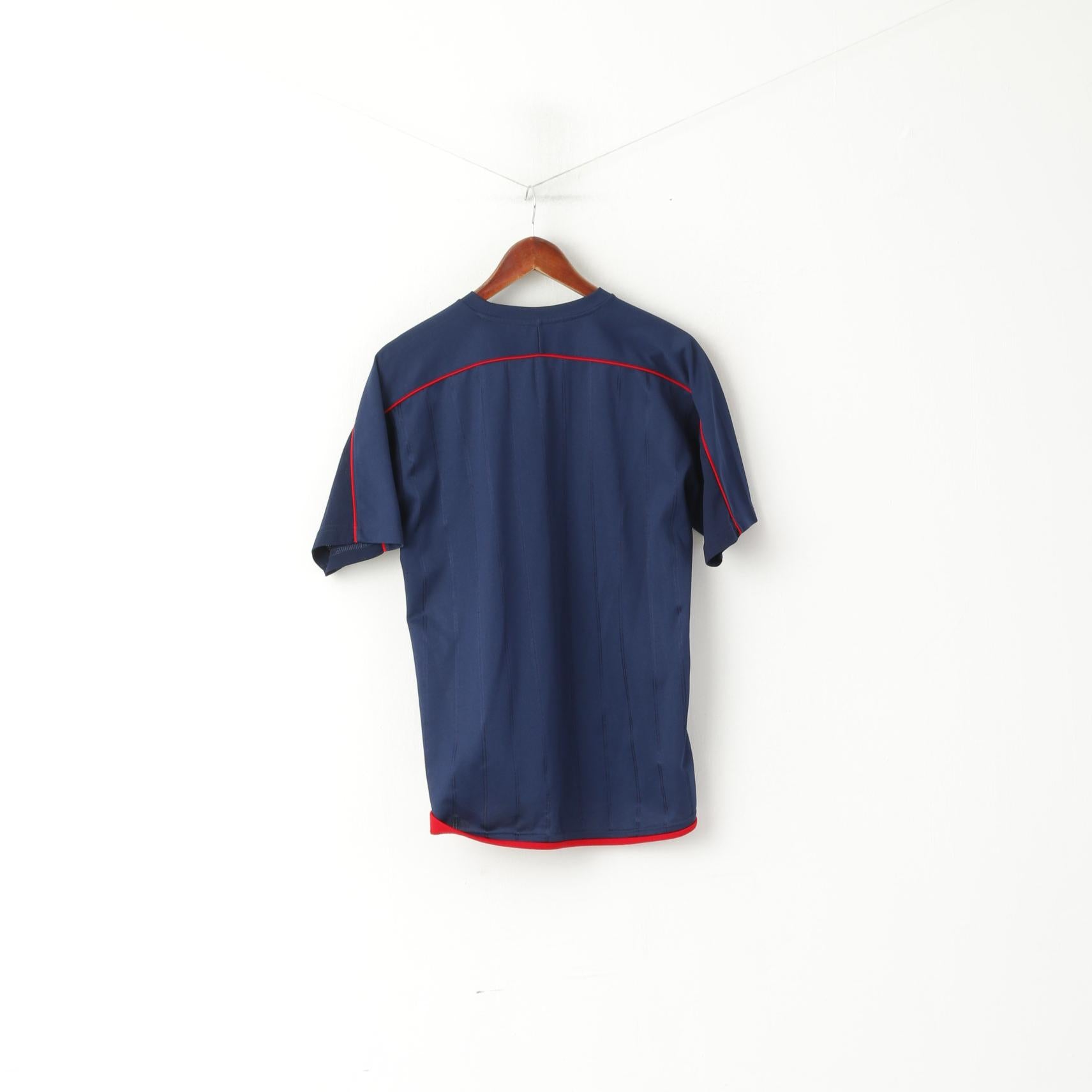 Umbro Uomo M Camicia Navy Activewear Logo Girocollo Sport Training Jersey Top